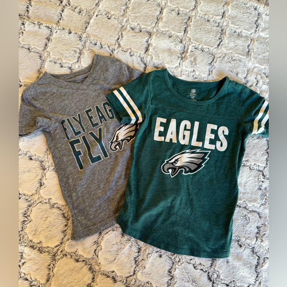 2pack Philadelphia EAGLES football kids t-shirts size 5/6 and 6/7